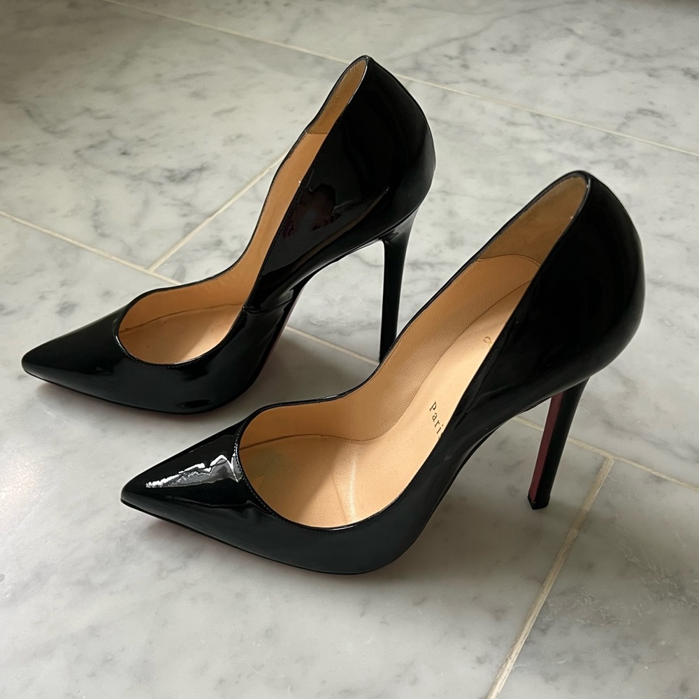 Christian Louboutin So Kate 120mm black patent leather pumps